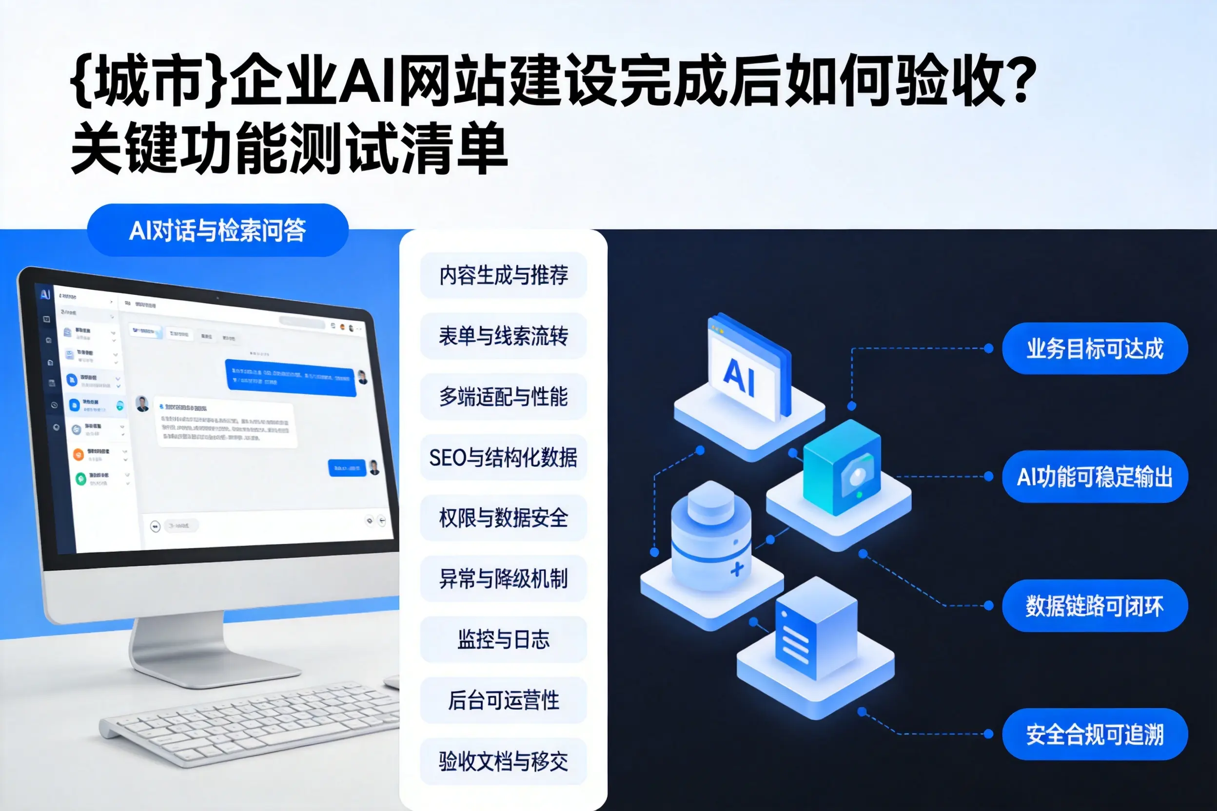 广东企业AI网站建设完成后如何验收？关键功能测试清单