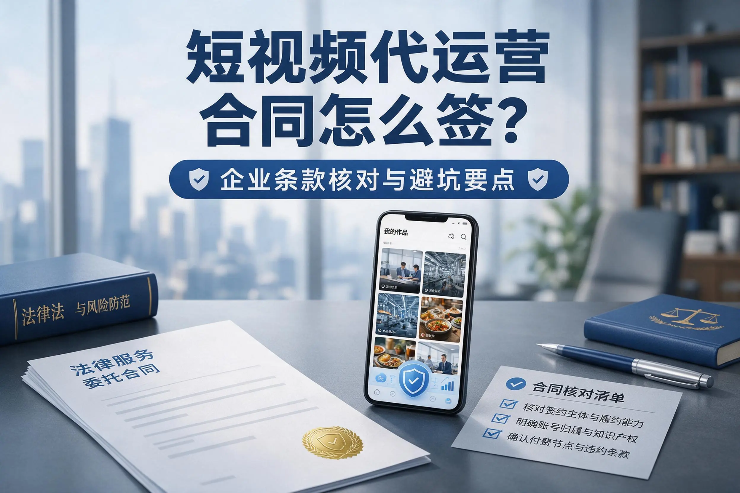 短视频代运营合同怎么签？广东企业条款核对与避坑要点
