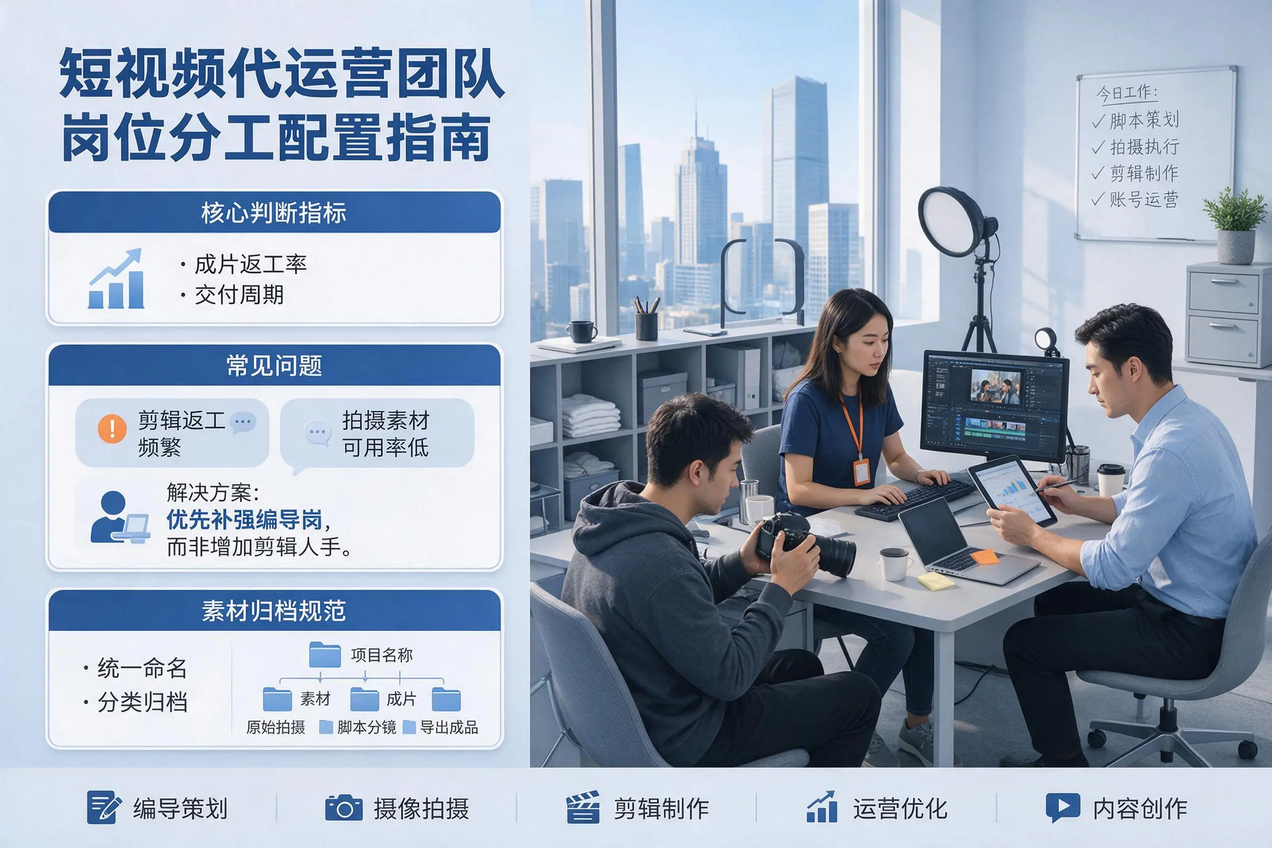 短视频代运营团队如何配置？广东企业岗位分工科普说明