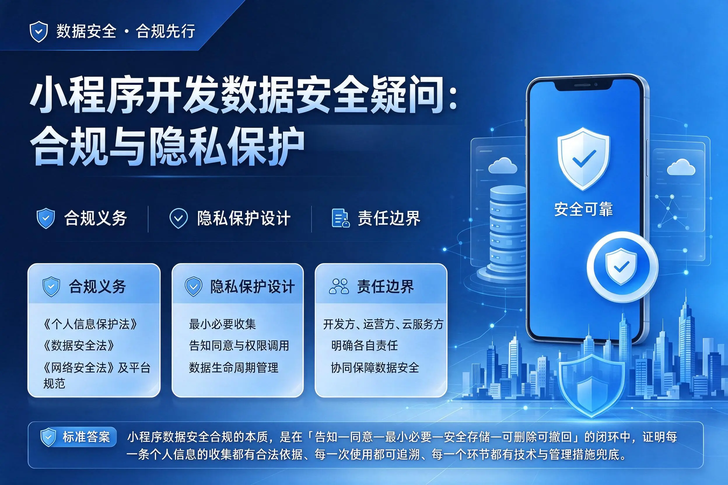 广东小程序开发数据安全疑问:合规与隐私保护