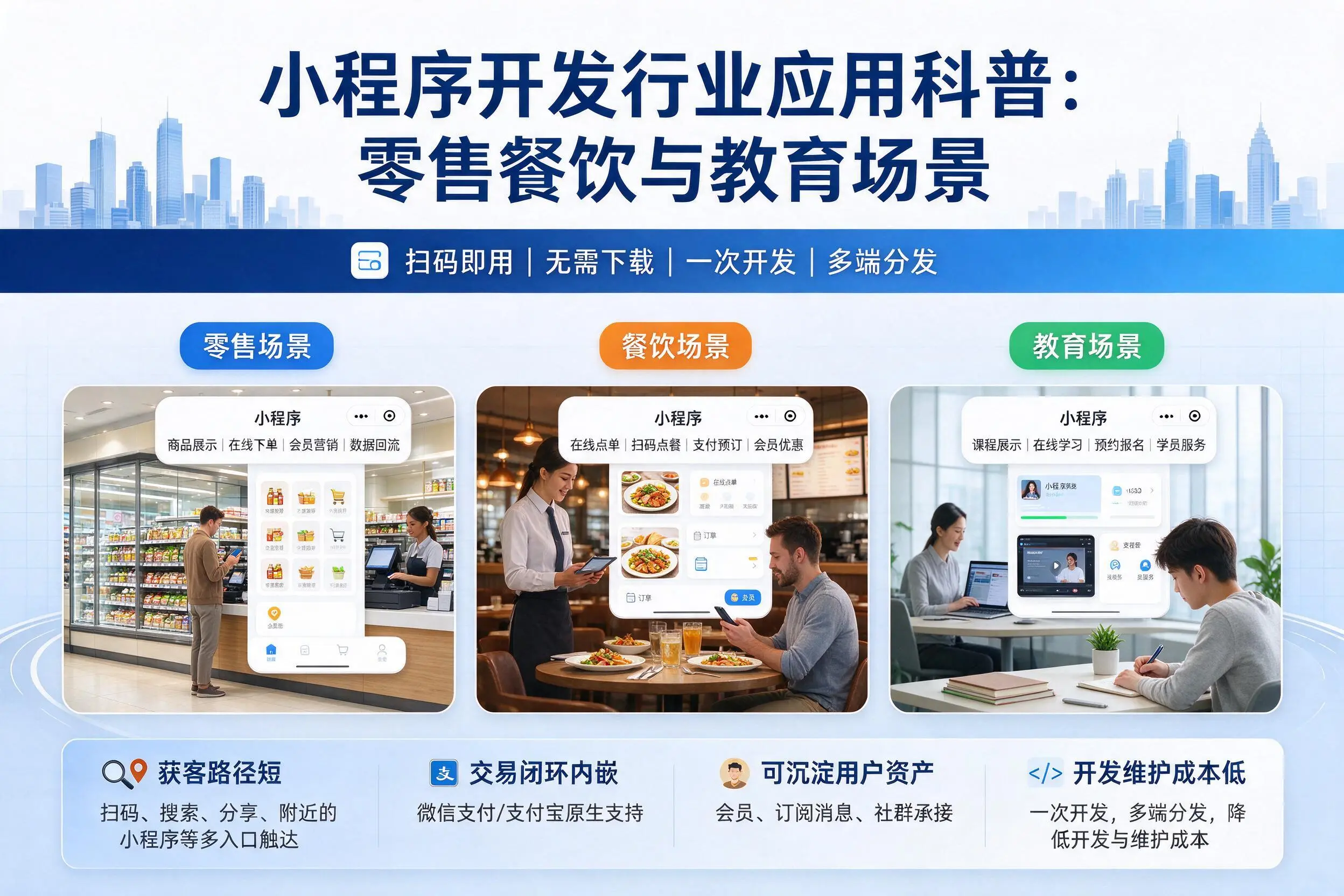广东小程序开发行业应用科普：零售餐饮与教育场景