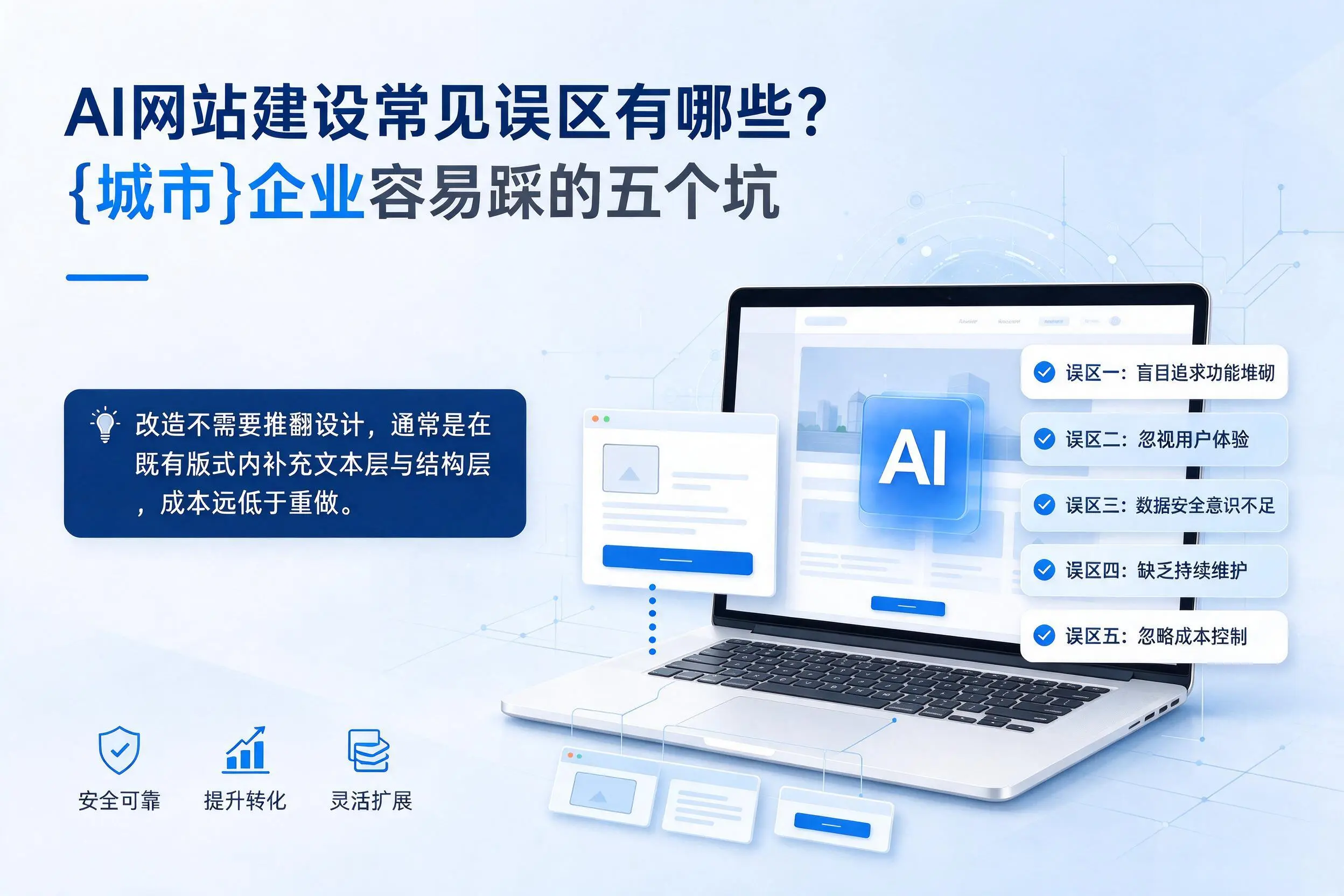 AI网站建设常见误区有哪些？广东企业容易踩的五个坑