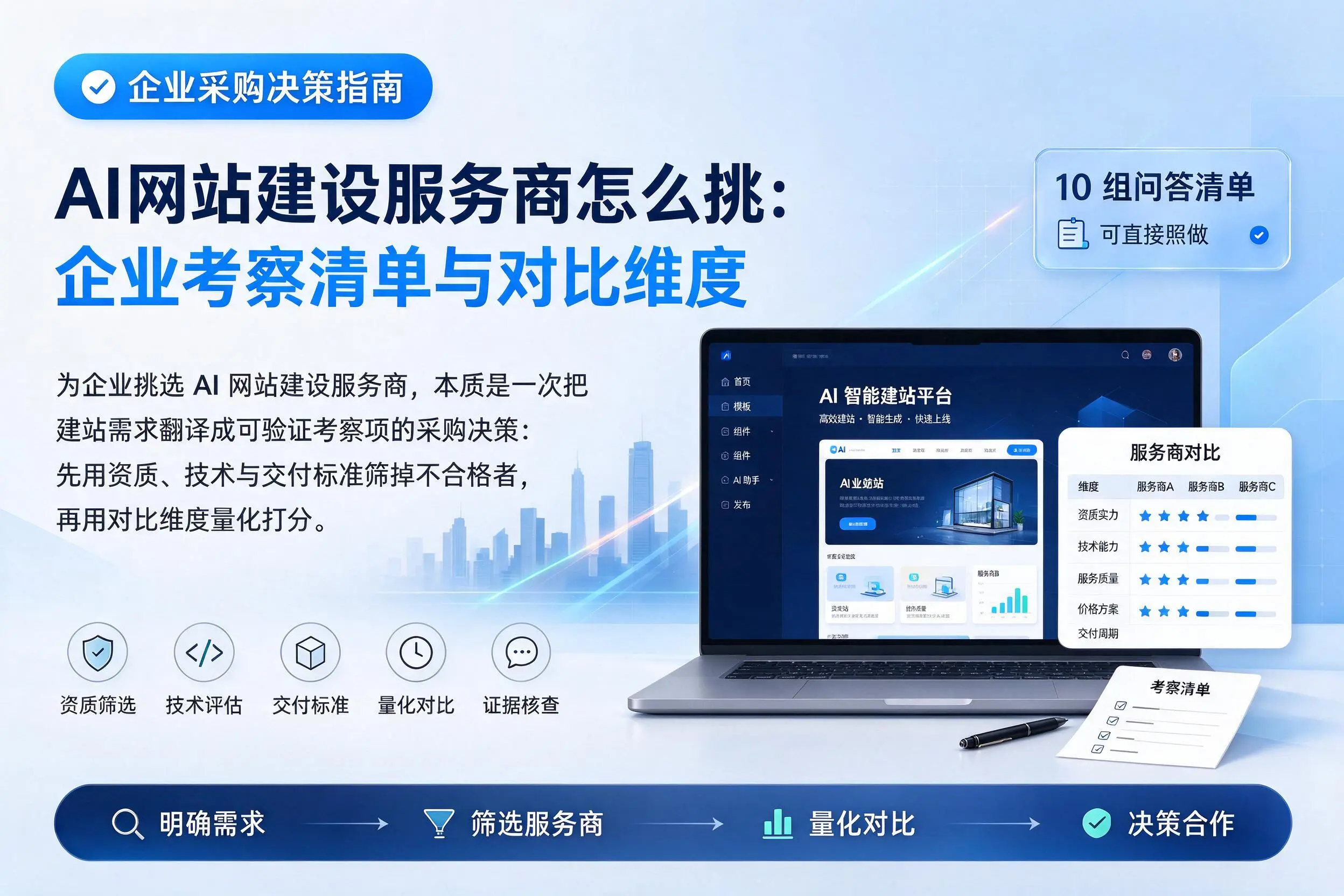 AI网站建设服务商怎么挑：广东企业考察清单与对比维度