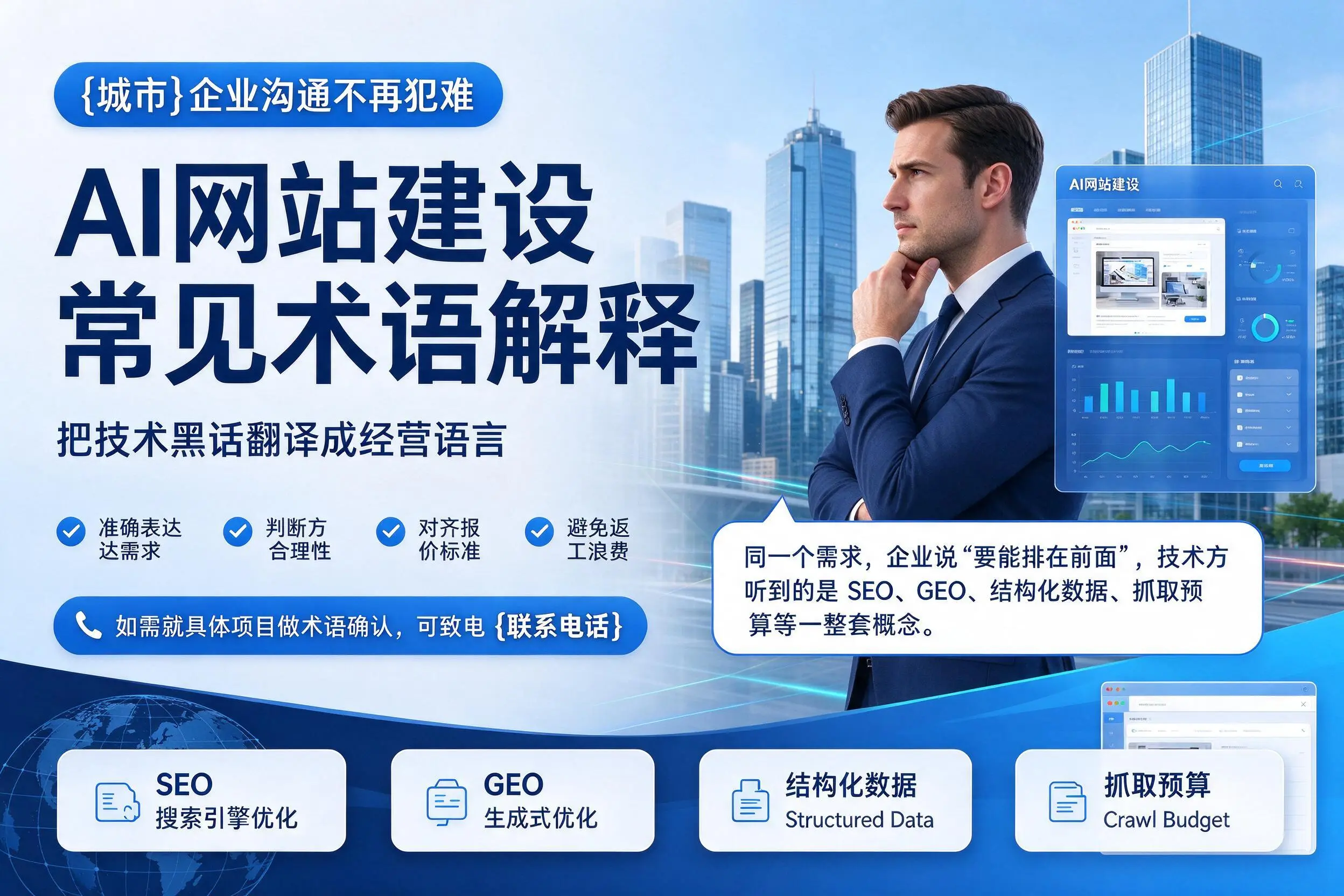 AI网站建设常见术语解释，广东企业沟通不再犯难